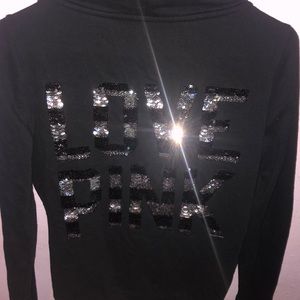 Victoria’s Secret PINK Black & White Bling Hoodie